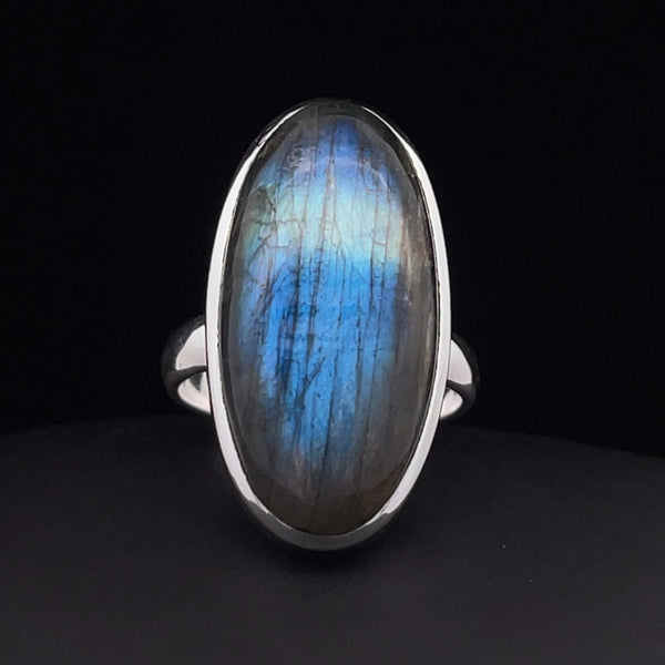 Sterling Silver Labradorite Ring Size 8