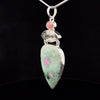Sterling Silver Ruby In Fuschite, Green Amethyst and Ruby Pendant