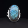 Sterling Silver Labradorite Ring Size 10