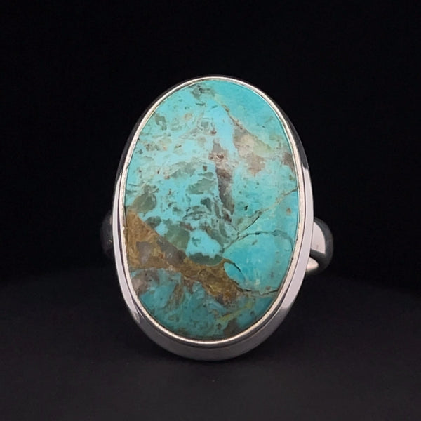 Sterling Silver Kingman Turquoise Ring Size 7