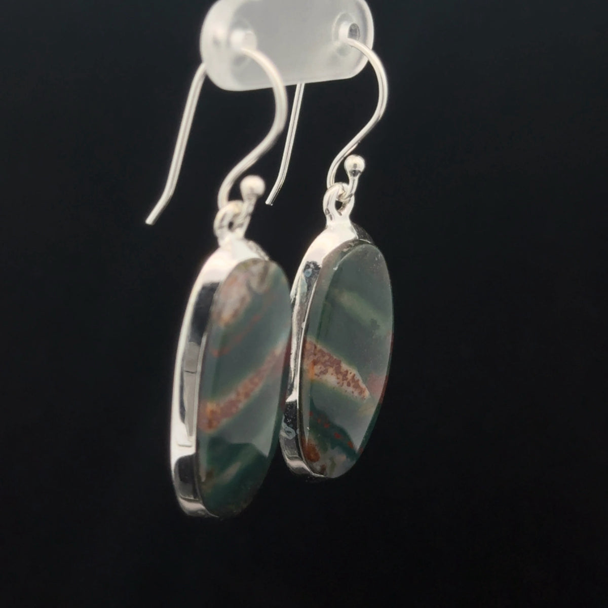 Sterling Silver Bloodstone Earrings