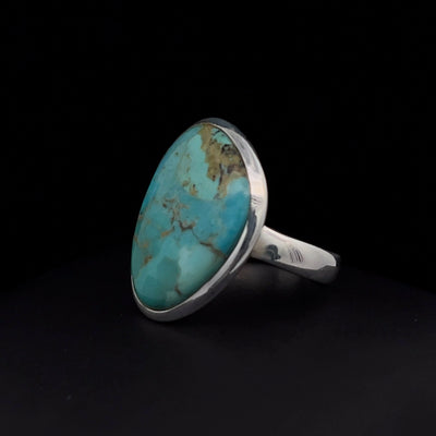 Sterling Silver Kingman Turquoise Ring Size 7