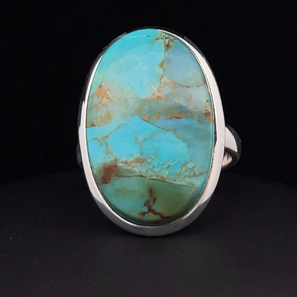 Sterling Silver Kingman Turquoise Ring Size 7