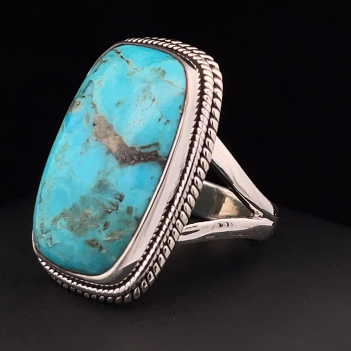 Sterling Silver Kingman Turquoise Ring Size 7