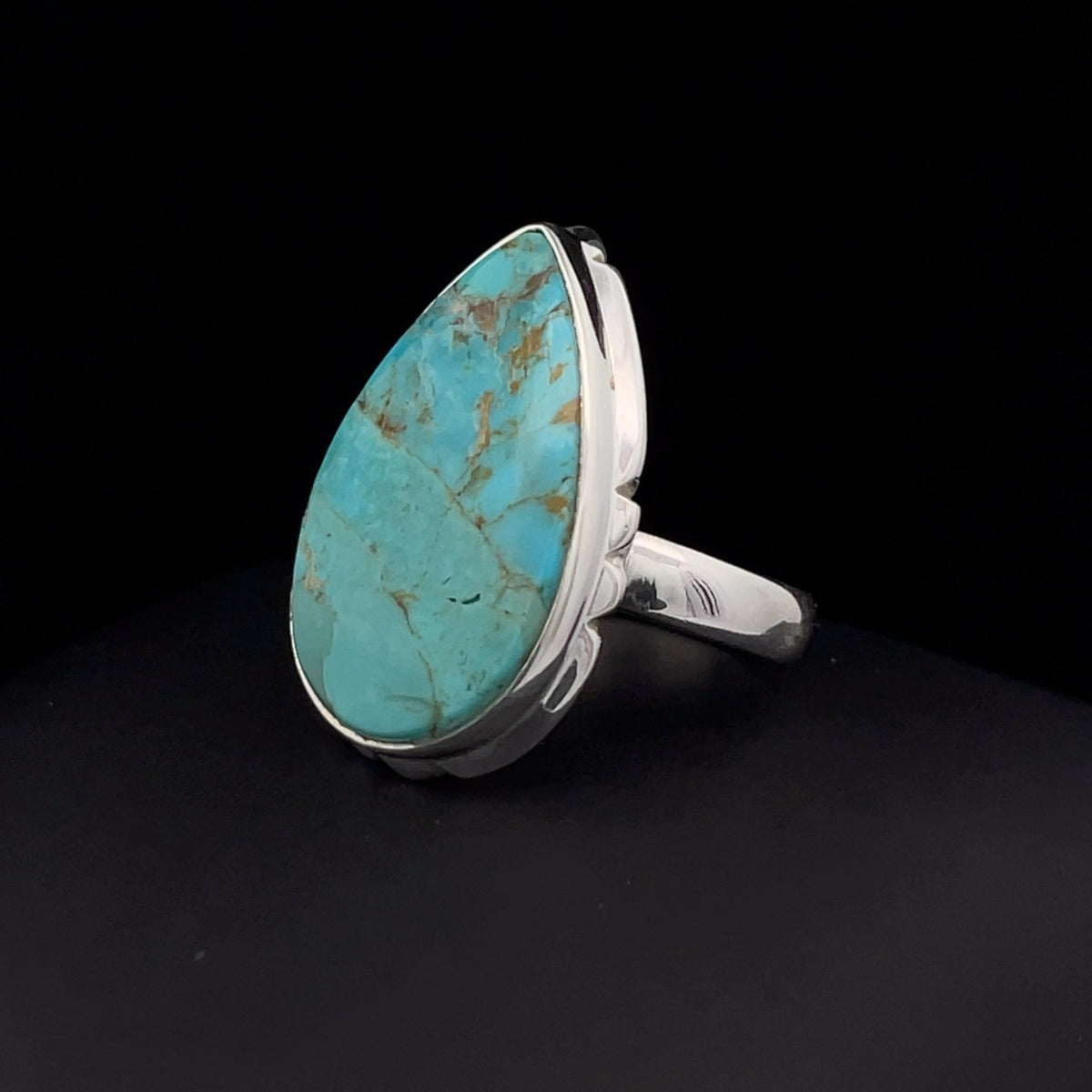Sterling Silver Kingman Turquoise Ring Size 7