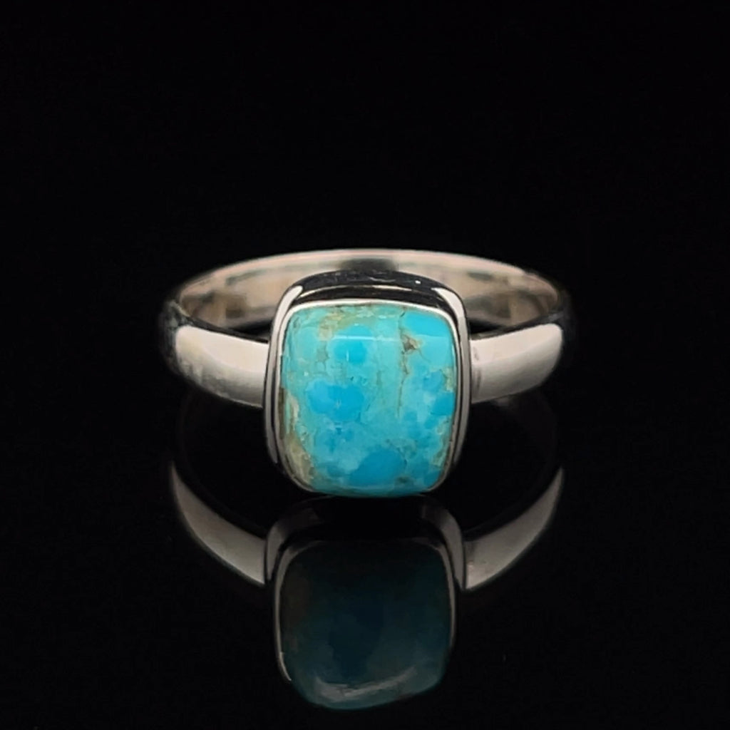 Sterling Silver Kingman Turquoise Ring Size 11
