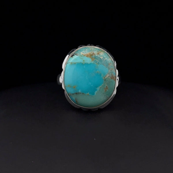 Sterling Silver Kingman Turquoise Ring Size 7