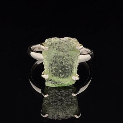 Sterling Silver Moldavite Ring Size 8