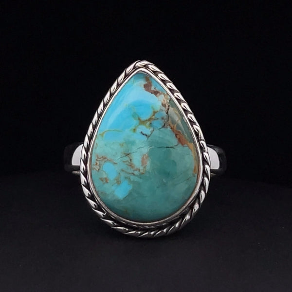 Sterling Silver Kingman Turquoise Ring Size 9.5