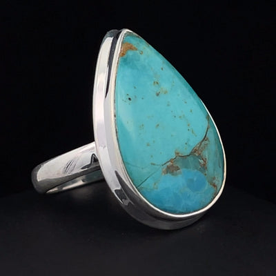 Sterling Silver Kingman Turquoise Ring Size 8