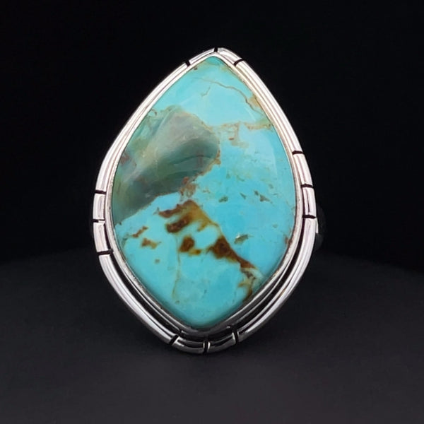 Sterling Silver Kingman Turquoise Ring Size 7