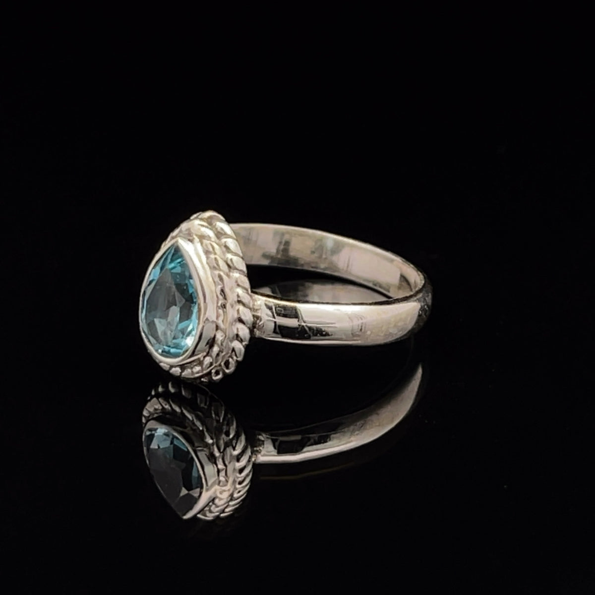 Sterling Silver Swiss Topaz Ring Size 7
