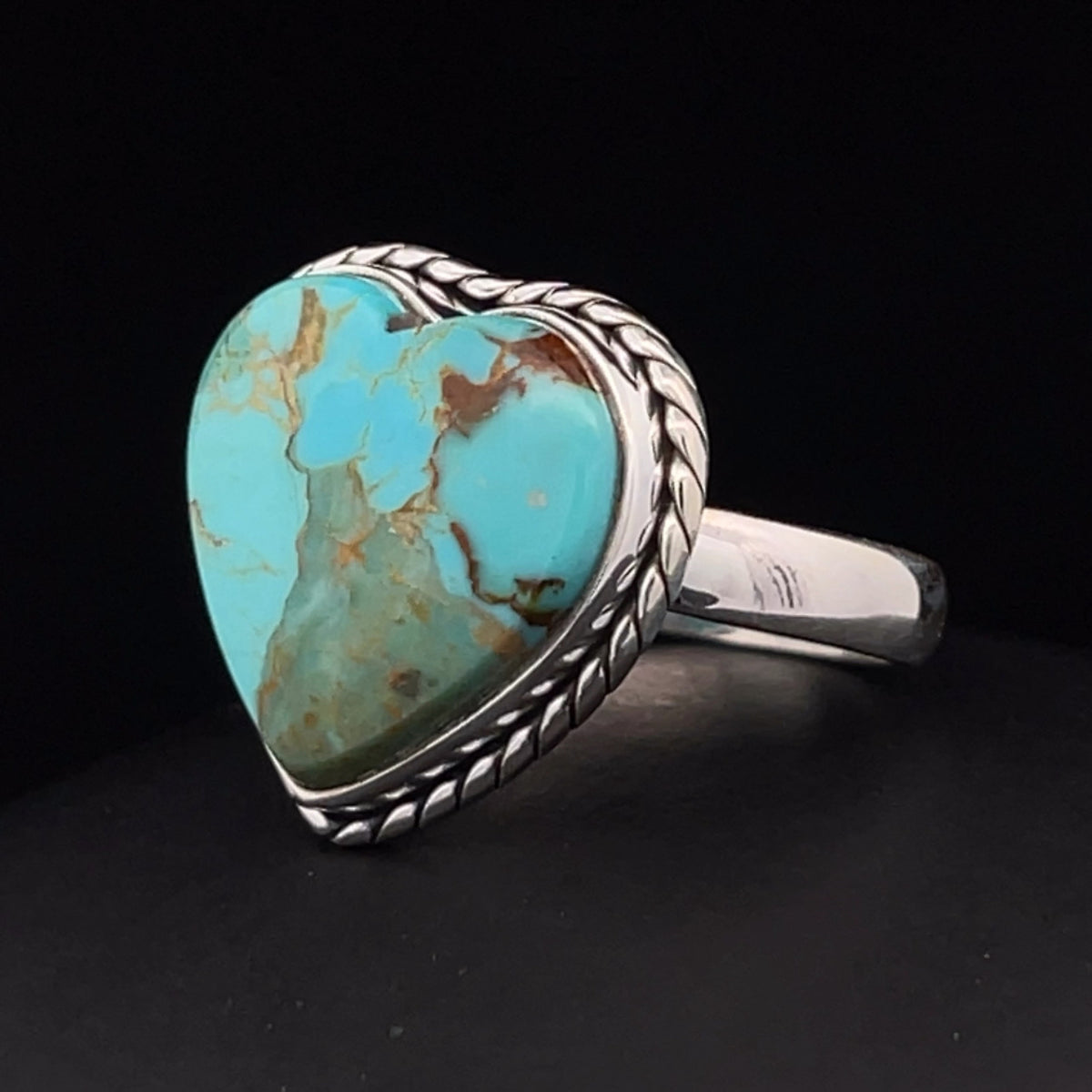 Sterling Silver Kingman Turquoise Ring Size 9.5