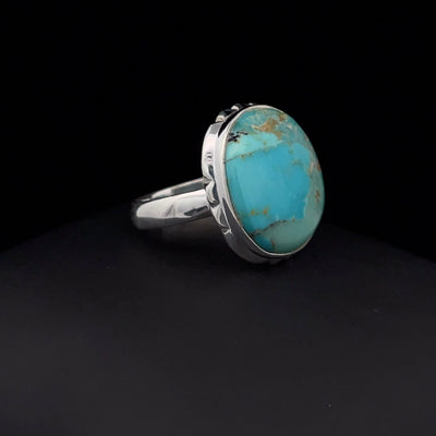 Sterling Silver Kingman Turquoise Ring Size 7