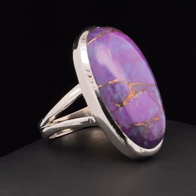 Sterling Silver Copper Purple Turquoise Ring Size 7