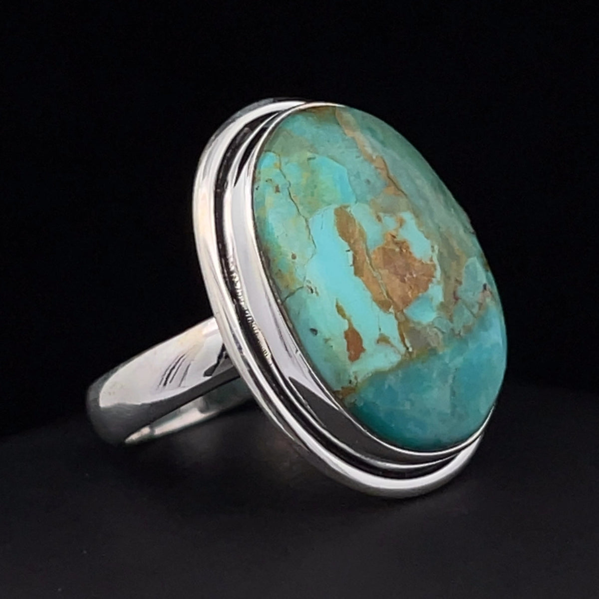 Sterling Silver Kingman Turquoise Ring Size 7