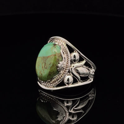 Sterling Silver Kingman Turquoise Ring Size 7