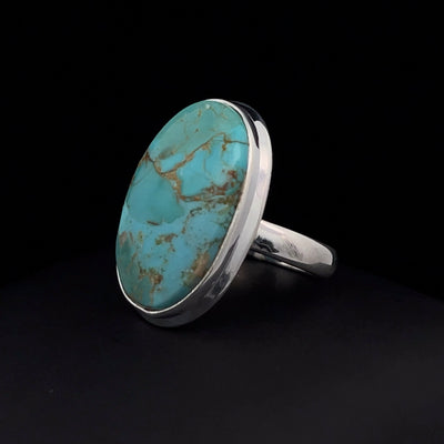 Sterling Silver Kingman Turquoise Ring Size 7