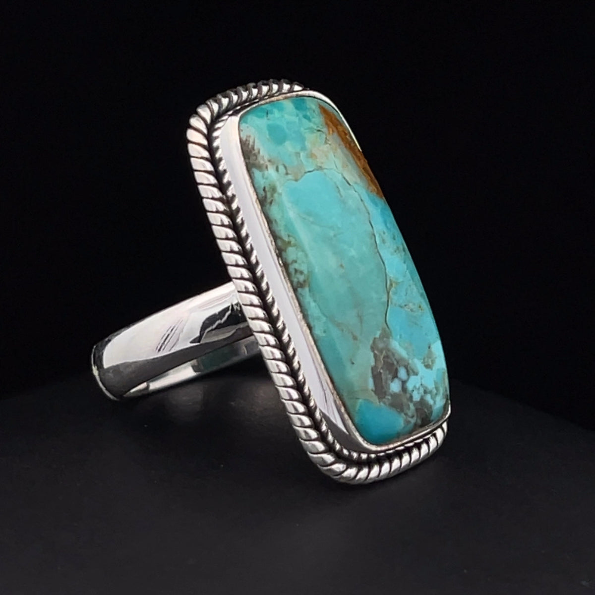Sterling Silver Kingman Turquoise Ring Size 6.5