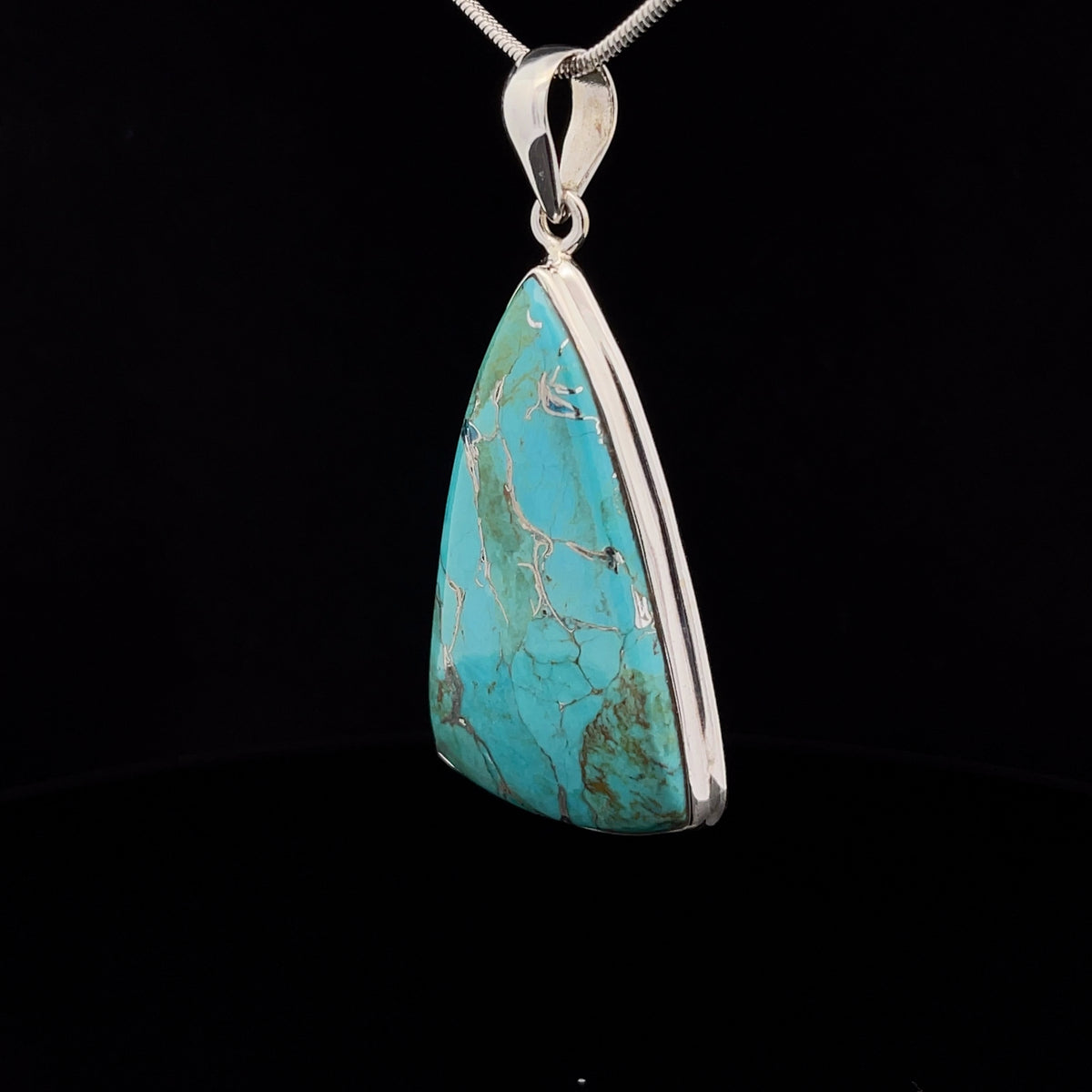 Sterling Silver Turquoise with Silver Inclusions Pendant