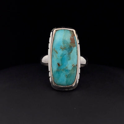 Sterling Silver Kingman Turquoise Ring Size 7