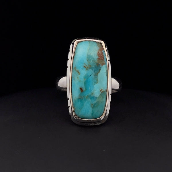 Sterling Silver Kingman Turquoise Ring Size 7