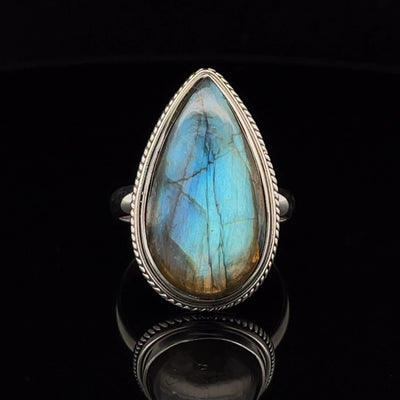 Sterling Silver Labradorite Ring Size 10