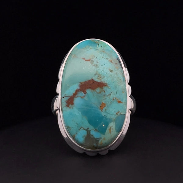 Sterling Silver Kingman Turquoise Ring Size 7