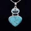 Sterling Silver Raw Kingman Turquoise and Topaz Pendant