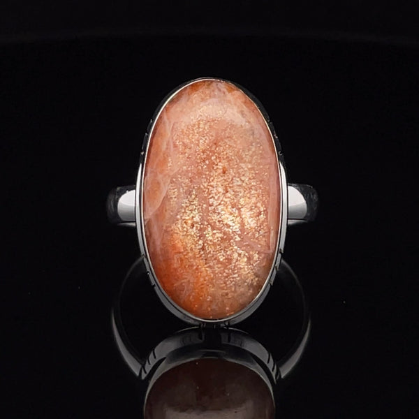 Sterling Silver Sunstone Ring Size 10