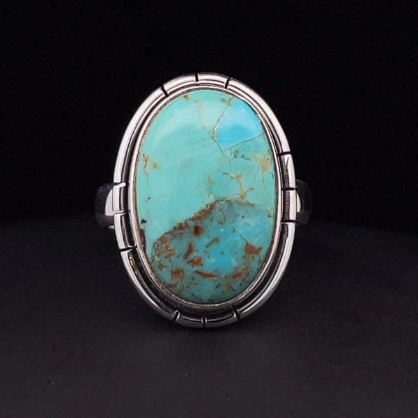 Sterling Silver Kingman Turquoise Ring Size 5.5