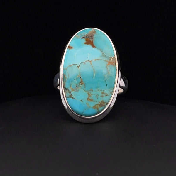 Sterling Silver Kingman Turquoise Ring Size 7