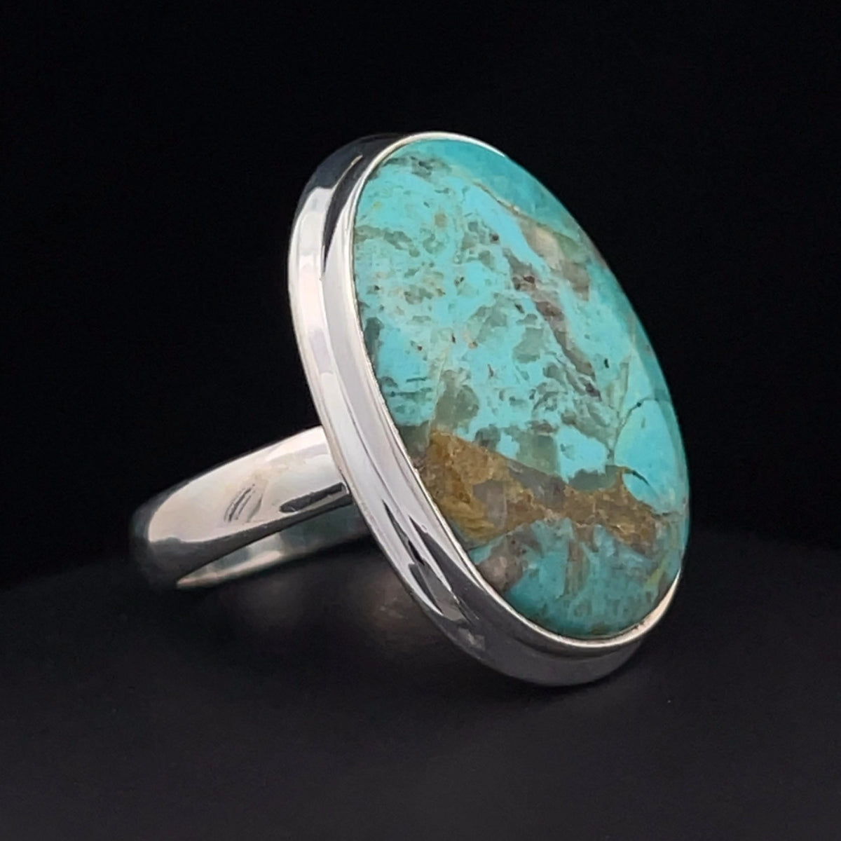 Sterling Silver Kingman Turquoise Ring Size 7