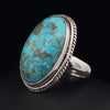 Sterling Silver Kingman Turquoise Ring Size 8