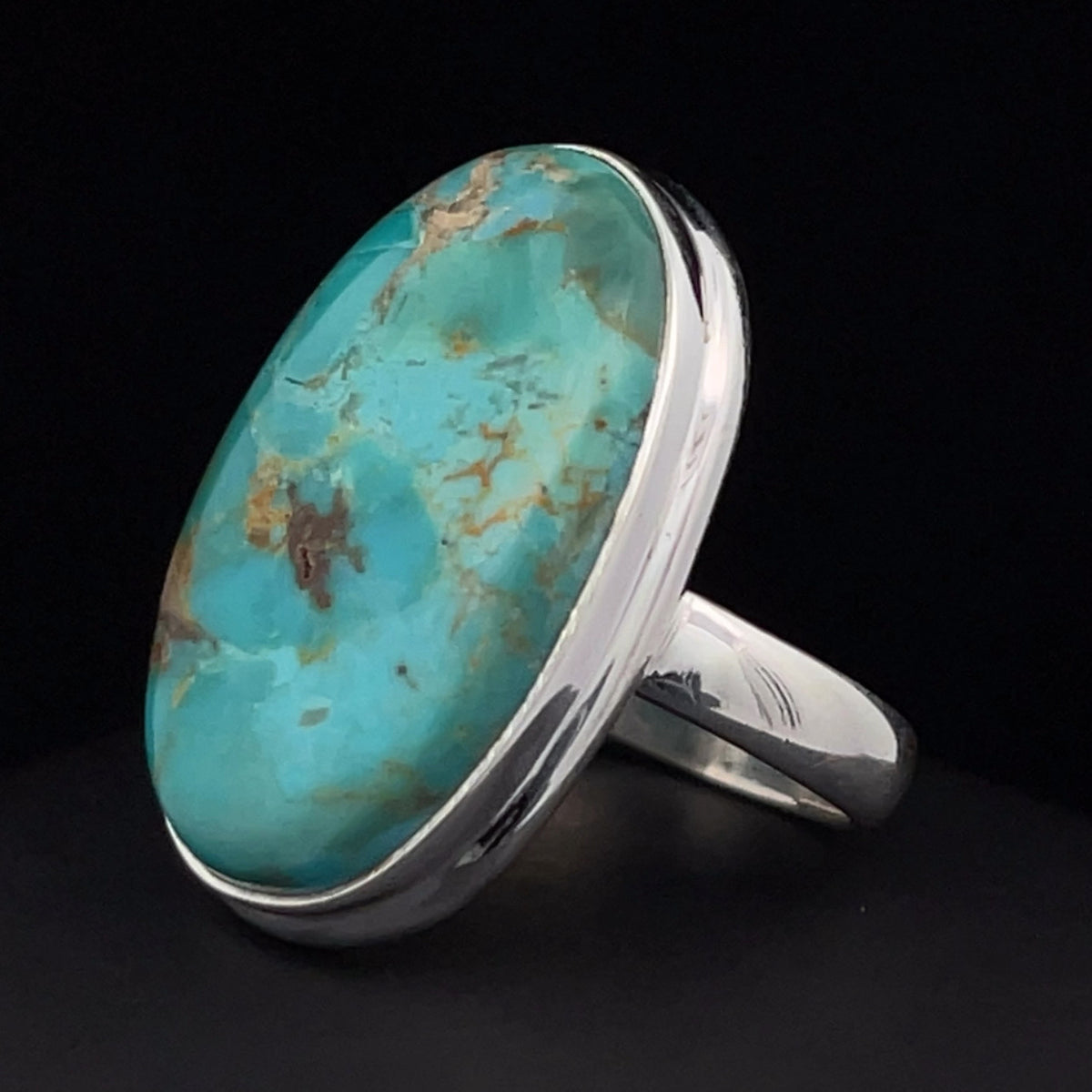 Sterling Silver Kingman Turquoise Ring Size 7