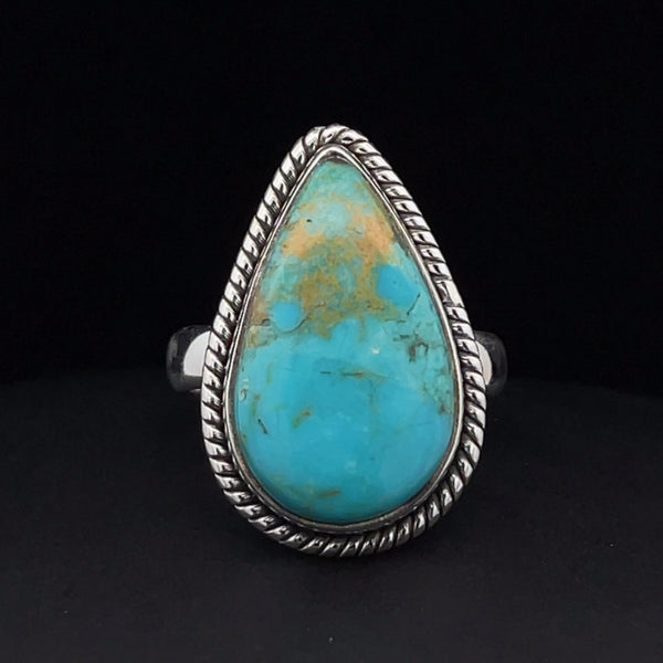 Sterling Silver Kingman Turquoise Ring Size 6.5