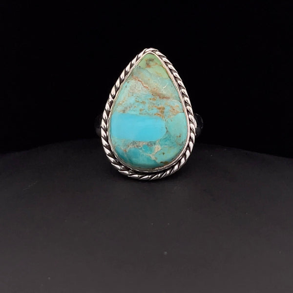 Sterling Silver Kingman Turquoise Ring Size 7