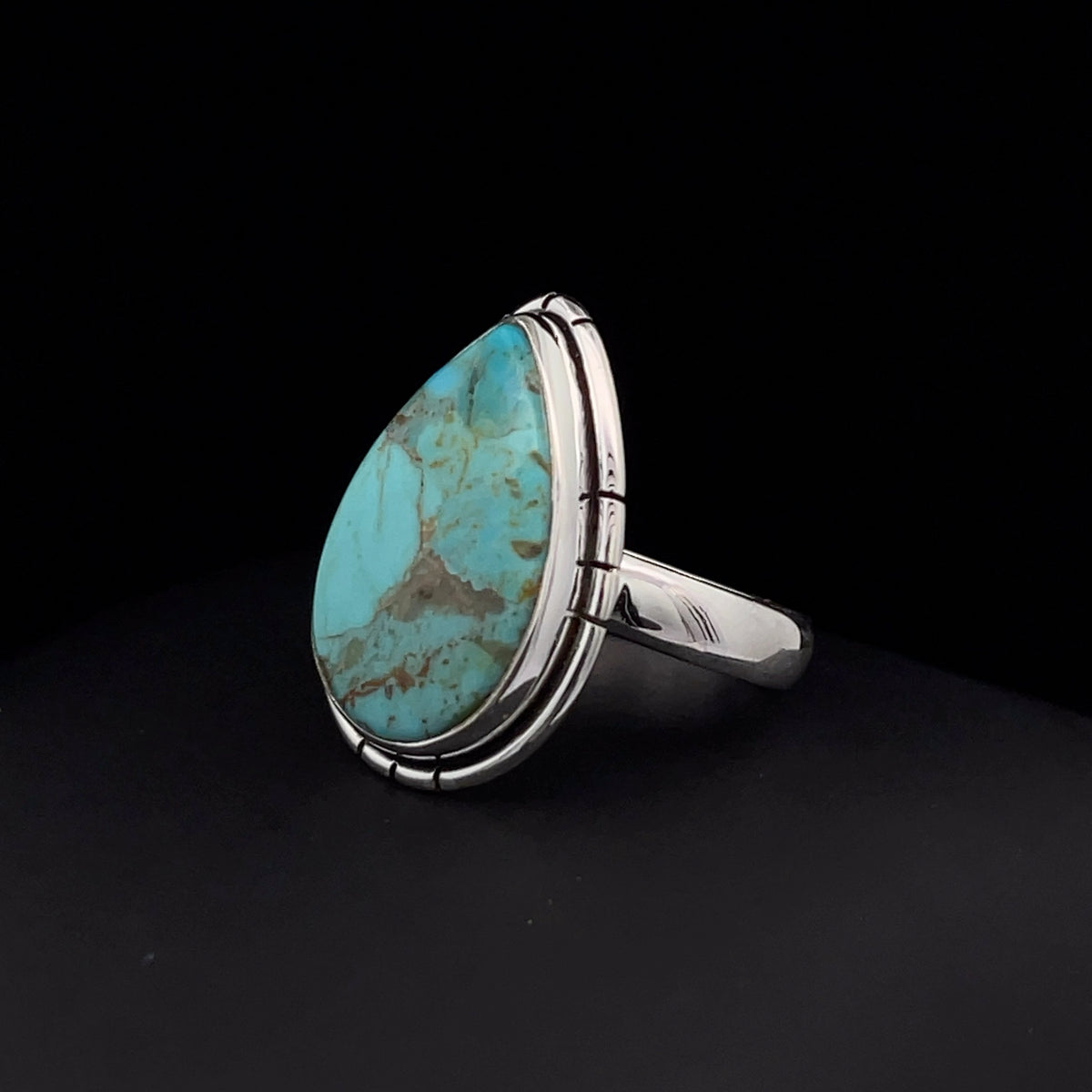 Sterling Silver Kingman Turquoise Ring Size 7