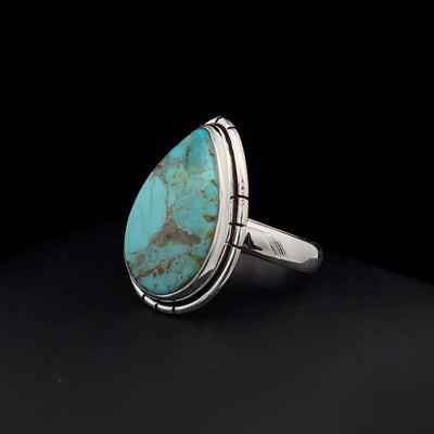 Sterling Silver Kingman Turquoise Ring Size 7