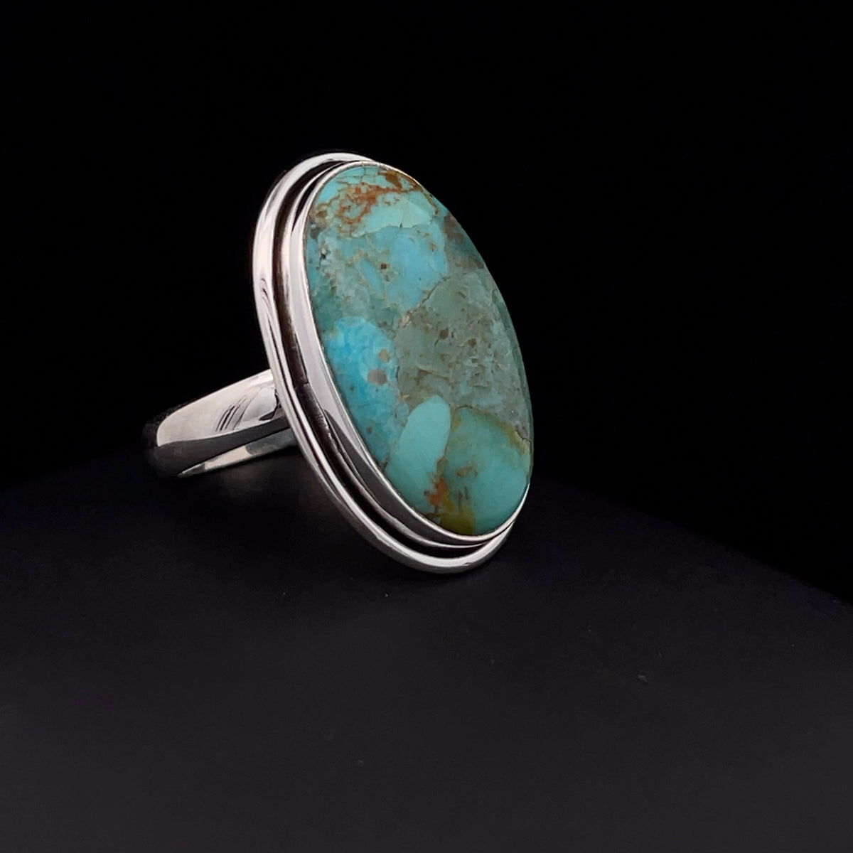 Sterling Silver Kingman Turquoise Ring Size 7