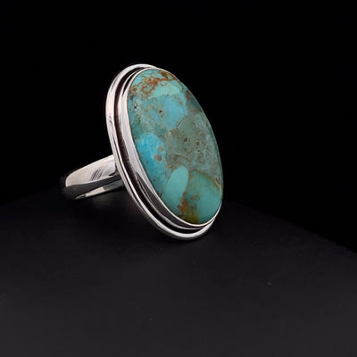 Sterling Silver Kingman Turquoise Ring Size 7