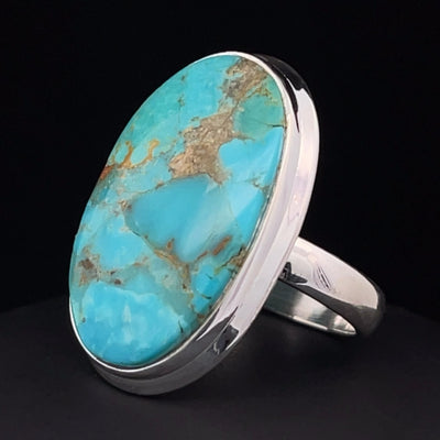 Sterling Silver Kingman Turquoise Ring Size 7