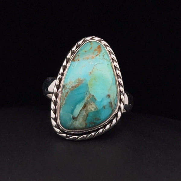 Sterling Silver Kingman Turquoise Ring Size 6.5