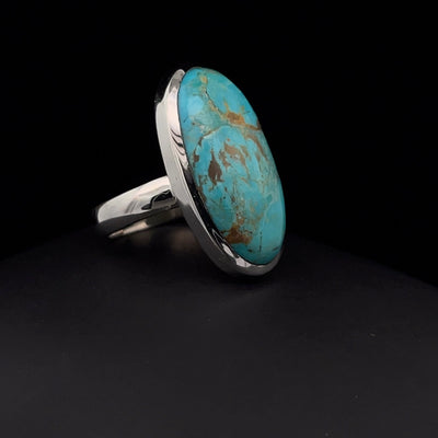 Sterling Silver Kingman Turquoise Ring Size 7