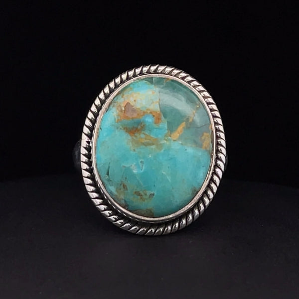 Sterling Silver Kingman Turquoise Ring Size 6.5