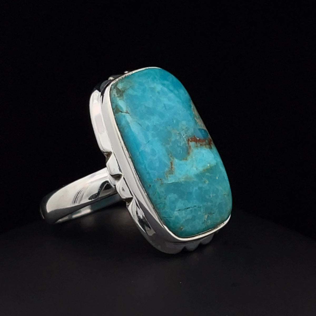 Sterling Silver Kingman Turquoise Ring Size 7