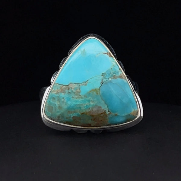 Sterling Silver Kingman Turquoise Ring Size 8