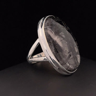 Sterling Silver Tourmalated Quartz Ring Size 7