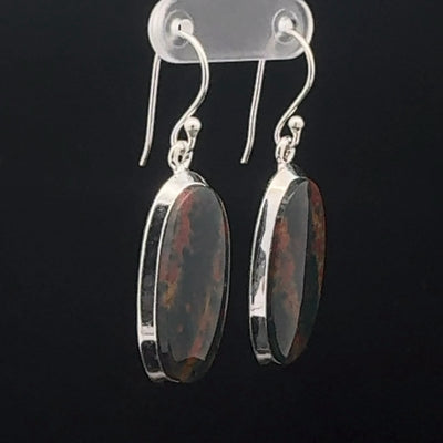 Sterling Silver Bloodstone Earrings