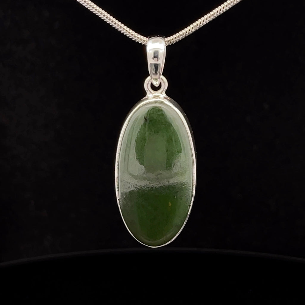 Jaded Links – Jade Pendant Necklace on Sterling Silver - Ela C Designs